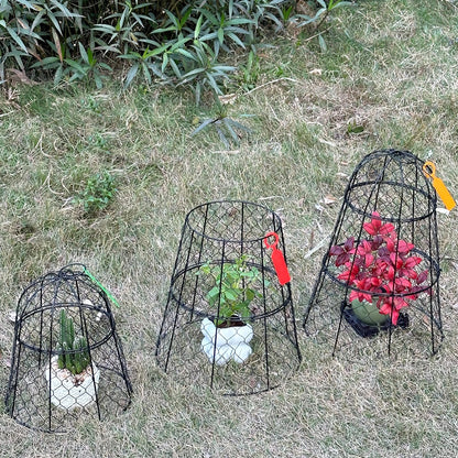 6 Pack 11.4" D x 17.7" H Garden Cloches for Plants,Rustproof Chicken Wire Cloches Flip-Top Design,Upgraded Triple Combination,Plant Protectors from Animals,Ideal for Outdoor Plant Protection