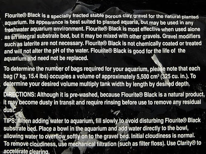 Seachem Flourite Black Clay Gravel - Stable Porous Natural Planted Aquarium Substrate 15.4 lbs