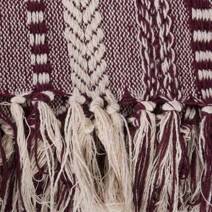 DII Braided Striped Decorative Throw Blanket, 50x60, BlackBerry
