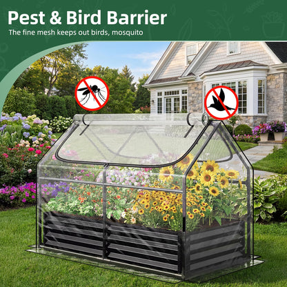 Superlele Mini Greenhouse for Outdoor, 48x24x36In Portable Greenhouse with 2 Large Zipper Doors, Transparent PVC Cover for Plant Protection and Spring Gardening, Reinforced Frame