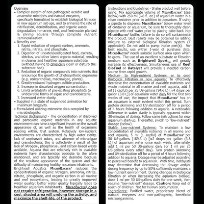 Brightwell Aquatics MicroBacter7 Complete Bioculture for Fish Tank or Aquarium - Populates Biological Filter Media for Saltwater and Freshwater Fish - Aquarium Water Treatments, 135.25 fl oz