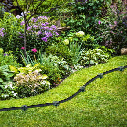 Chumia 2 Pieces 10 Inch Garden Hose Guide Spike, Zinc Coated Rustproof Heavy Duty Metal Stake, Sturdy Top, Keeps Garden Hose Out of Flower Beds, Guard for Yard Plant Protection (Dark Green)
