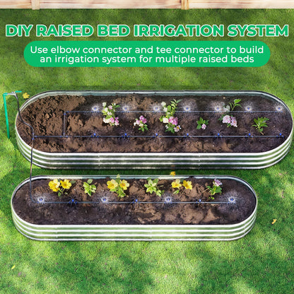 HIRALIY Raised Bed Drip Irrigation Kit Medium, DIY Garden Grid Watering System, Garden Irrigation System, for Flower Bed up to 3 x 8FT
