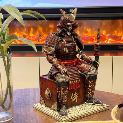 LOOYAR Medieval Samurai Undead Warrior Resin Statue (Red Gold)
