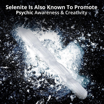 Himalayan Glow WBM Selenite Crystal Wand, High Energy Crystals for Healing and Meditation - 6 Inches
