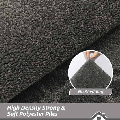 BEQHAUSE Door Mat Indoor Entrance Dirt Trapper Rugs for Entryway Non Slip Welcome Mat Absorbent Floor Mat Low Profile Washable Front Doormat for Dirty Paws, 20" x 32", Black