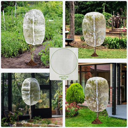 2 Pack Bird Netting for Fruit Trees with Zipper & Drawstring – 3.3x4.6FT Garden Plant Covers, Reusable Protection for Blueberry Bushes, Tomato Plants, Cherry Trees – Blocks Birds, Cicadas & Pests
