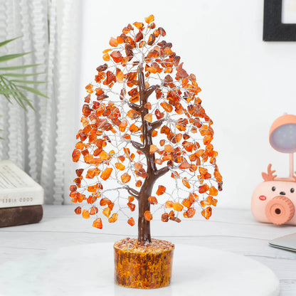 Carnelian Crystal Tree of Life Money Bonsai Natural Gemstone Feng Shui Tree for Luck, Prosperity Healing Crystal Chakra Tree for Home Office Decor Spiritual Gift, Birthday Gifts for Women, Mom Sister