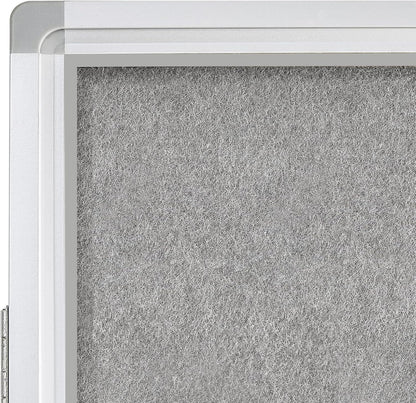 Lockable Enclosed Bulletin Board with 36x24 Acrylic Display Case – Aluminum Frame Notice Board with Self-Healing Felt Surface – Wall-Mounted for School, Office & Public Areas