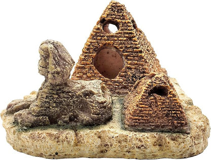 M2cbridge Aquarium Decor Castle Shipwreck Ornament Underwater Landscape(Egyptian Pyramid + Pharaoh)