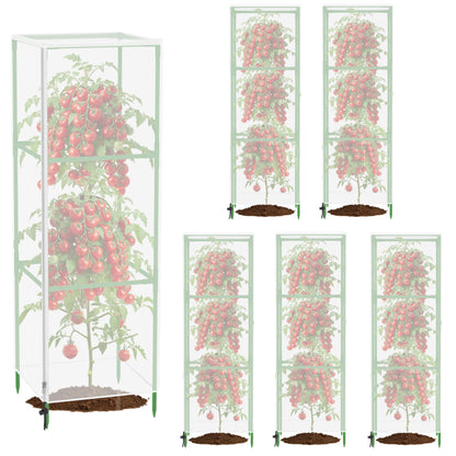 Garden Bird Netting Cover for Square Plant Cage, Plant Cover 59" x 17.7" Insect Tomato Cage Net with Zipper and Drawstring, Tomato Trellis Netting Protection Cover for Protecting Plant (6 Pack)