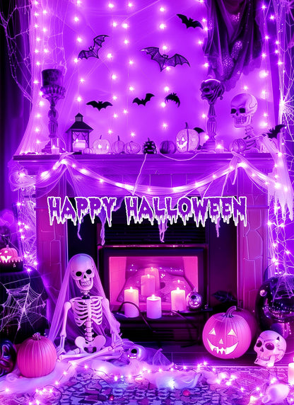 Minetom Halloween Fairy Lights - 20 LED Battery Operated String Lights, 7 FT, Purple, 5 Pack, Indoor Decoration