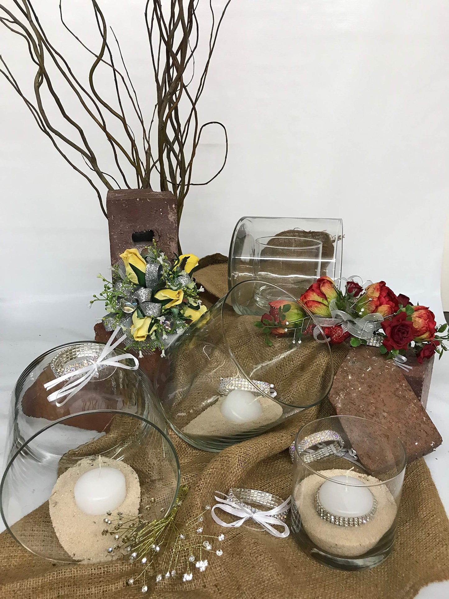 Floral Supply Online - 6" Tall x 6" Wide Cylinder Glass Vase and Flower Guide Booklet - for Weddings, Events, Decorating, Arrangements, Flowers, Office, or Home Decor.