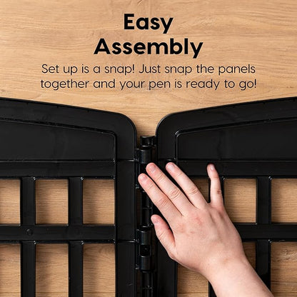 IRIS USA 34" 2-Panel Add-On Panels, Pet Dog Puppy Playpen, Foldable, Customizable, Black