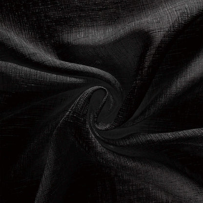 KOUFALL Black Curtains 96 Inches Long for Office,Light Filtering Linen Sheer Curtains for Living Room 96 Inch Length