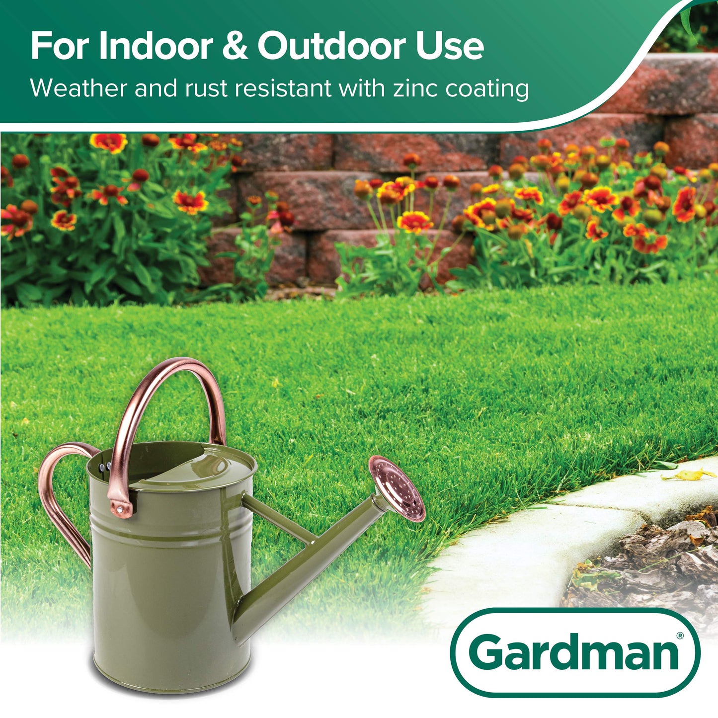 Gardman R34882 1 Gallon Watering Can, Tweed Green
