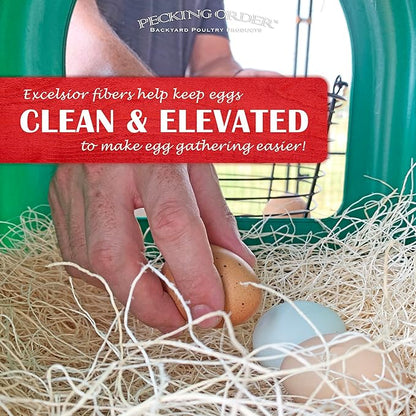 Nest Box Pads for Chicken Nesting Boxes - 13 x 13 Pads Made in USA from Sustainably Sourced Aspen Excelsior,5 Count (Pack of 6)