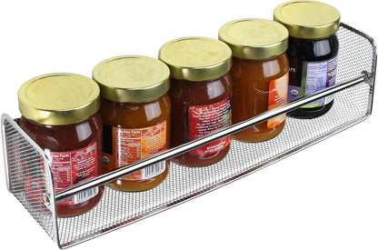 Deco Brothers 2 Pack Wall Mount Single Tier Mesh Spice Rack, Chrome