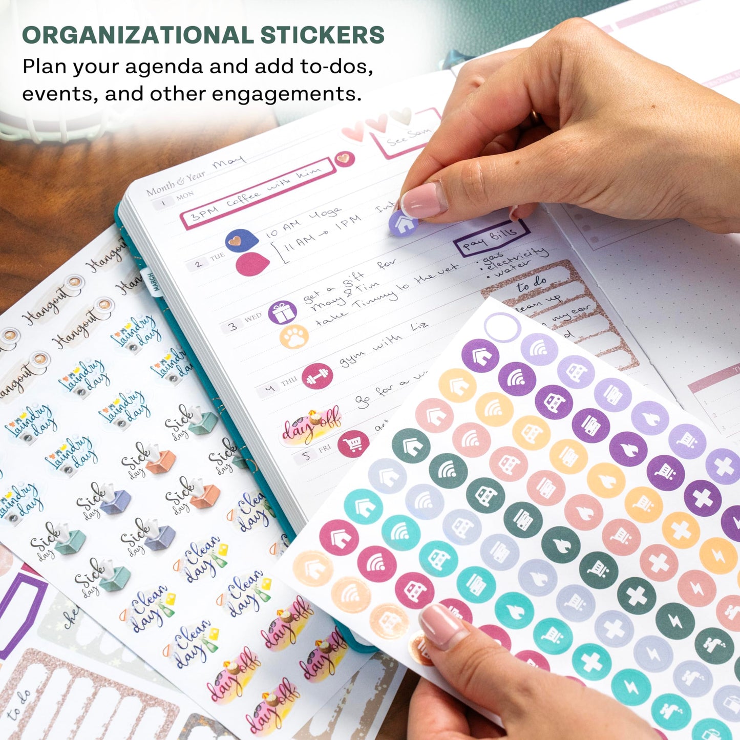 Legend Mega Sticker Pack – 1,900+ Small Stickers for Planner, Journal & Calendar – Aesthetic, Inspirational, Seasonal, Dates, Months, Holidays, Wellness & Budget Stickers – Planner Accessories