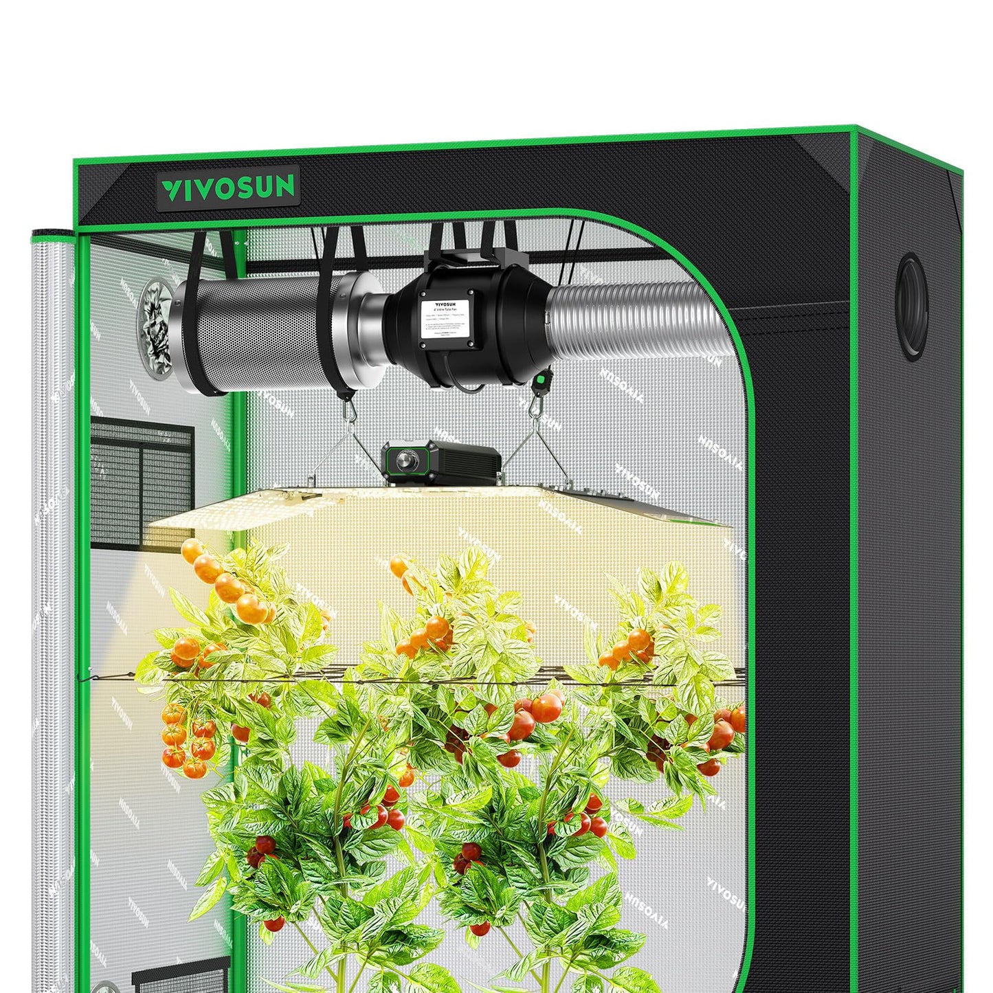 VIVOSUN Grow Tent Kit 2x4 Complete System, WiFi-Controlled Grow System with Full Spectrum LED Grow Light, Automatic Ventilation, GrowHub Outlet A22 with Temperature and Humidity Sensor