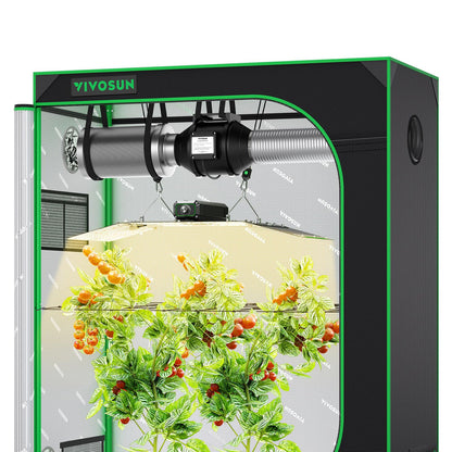 VIVOSUN Grow Tent Kit 2x4 Complete System, WiFi-Controlled Grow System with Full Spectrum LED Grow Light, Automatic Ventilation, GrowHub Outlet A22 with Temperature and Humidity Sensor