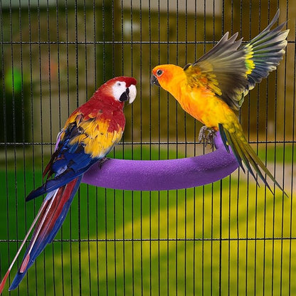 FrgKbTm U Shape Parrot Perch Stand Toy Bird Platform Sand Paw Grinding Clean Stick Exercise Conure Budgie Cockatiel Cage Accessories (Purple)