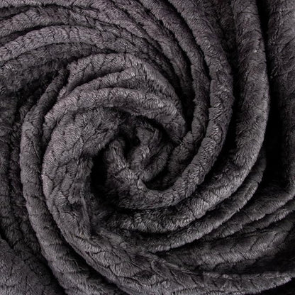 Waffle Knit Textured Throw Blanket Soft for Couch, Sofa, Twin Bed, Kids, Adults, 50” x 60” Chenille Knit Blanket, Boho Throw Blanket for Home Decor 250 GSM (Slate Grey)