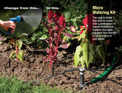 Rain Bird SWDMSPKIT Drip Irrigation Spot Watering Manifold on a Spike Kit, Bubblers and Emitters