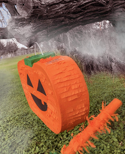 Jergrim Halloween Pumpkin Piñata 4-piece set 16"x11" Perfect for Halloween Party Decorations, Photo Prop, Jack-O'-Lanthern, October Birthday, Funny, Scary and Spooky, Fits candy/favors