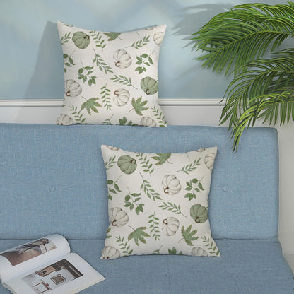 Gohdiwh Fall Pillow Covers 18x18 Set of 2 Sage Green Pumpkin Maple Leaf Fall Decor Pillowcase Autumn Thanksgiving Decorations Outdoor Throw Pillow Covers Linen Farmhouse Cushion Case for Couch Home