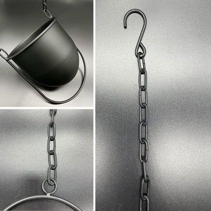 JUSUFU Metal Hanging Planters, 2pcs Black Hanging Planters for Indoor & Outdoor Plants, No Plant incld