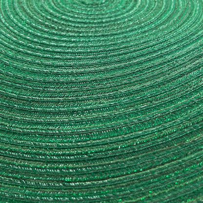 AHHFSMEI Round Braided Placemats Set of 6 Woven Table Mats for Dining Table Heat Resistant Easy to Clean Perfect for Kitchen & Home Decor (Christmas Green)