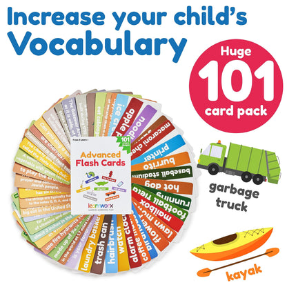 Advanced Flash Cards for Toddlers 3-5 Years – 101 Flashcards – Preschool Flash Cards – Kindergarten Flash Card for Kids – Toddler Learning – Educational Gift - for Ages 3, 4, 5 & 6