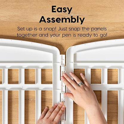 IRIS USA 34" 2-Panel Add-On Panels, Pet Dog Puppy Playpen, Foldable, Customizable, White