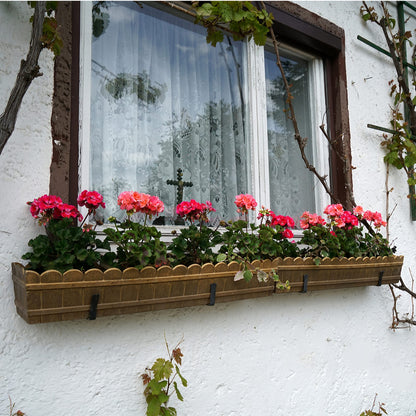 Maotong Adjustable Window Planter Box Brackets 6 Pack, Heavy Duty Wall Mount Flower Box Holder for Planter Box Depth (Front to Back) 6 to 12 Inches, Black