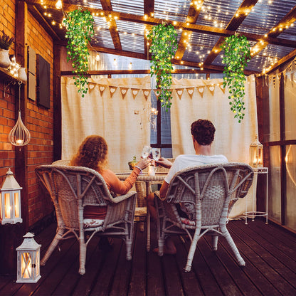 3 Packs LED Artificial Hanging Plants, 3.6 ft Fake Hanging Plant, Ivy Vine Fake Leaves Greeny Chain Wall Home Room Garden Wedding Garland Outside Decor (Basket Not Included) (Watermelon Leaves Style)