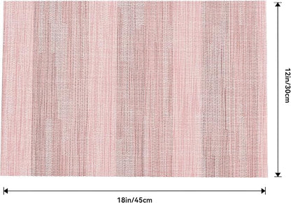 Leetaltree Misty Rose Placemats Set of 6 - Heat Resistant Non-Slip Place mats for Dining Table, Washable Durable PVC Vinyl Woven Table Mats（Misty Rose, 6）