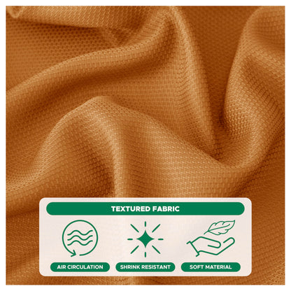 Biscaynebay Fall Tablecloth Textured Fabric Round Table Cloth 60" for Tables diameters from 28" to 48", Bronze Thanksgiving Autumn Harvest Water Resistant Fabric Table Cover for Kitchen, Dining, Party