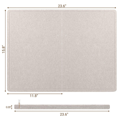AKTOP Bulletin Board, 24" x 16" Foldable Felt Notice Pin Board for Wall, Decorative CorkBoard Photo Display Board with Self-Adhesive Tape, Vision Board Cork Board Alternative with 25 Pushpins - Latte