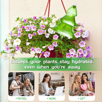 12 oz Large Plant Watering Globes, Glass Self Watering Globes, Unique Christmas Tree Self Watering Planter Insert, Vacation Plant Watering Devices, Automatic Watering Bulbs (Large-2 Pack)