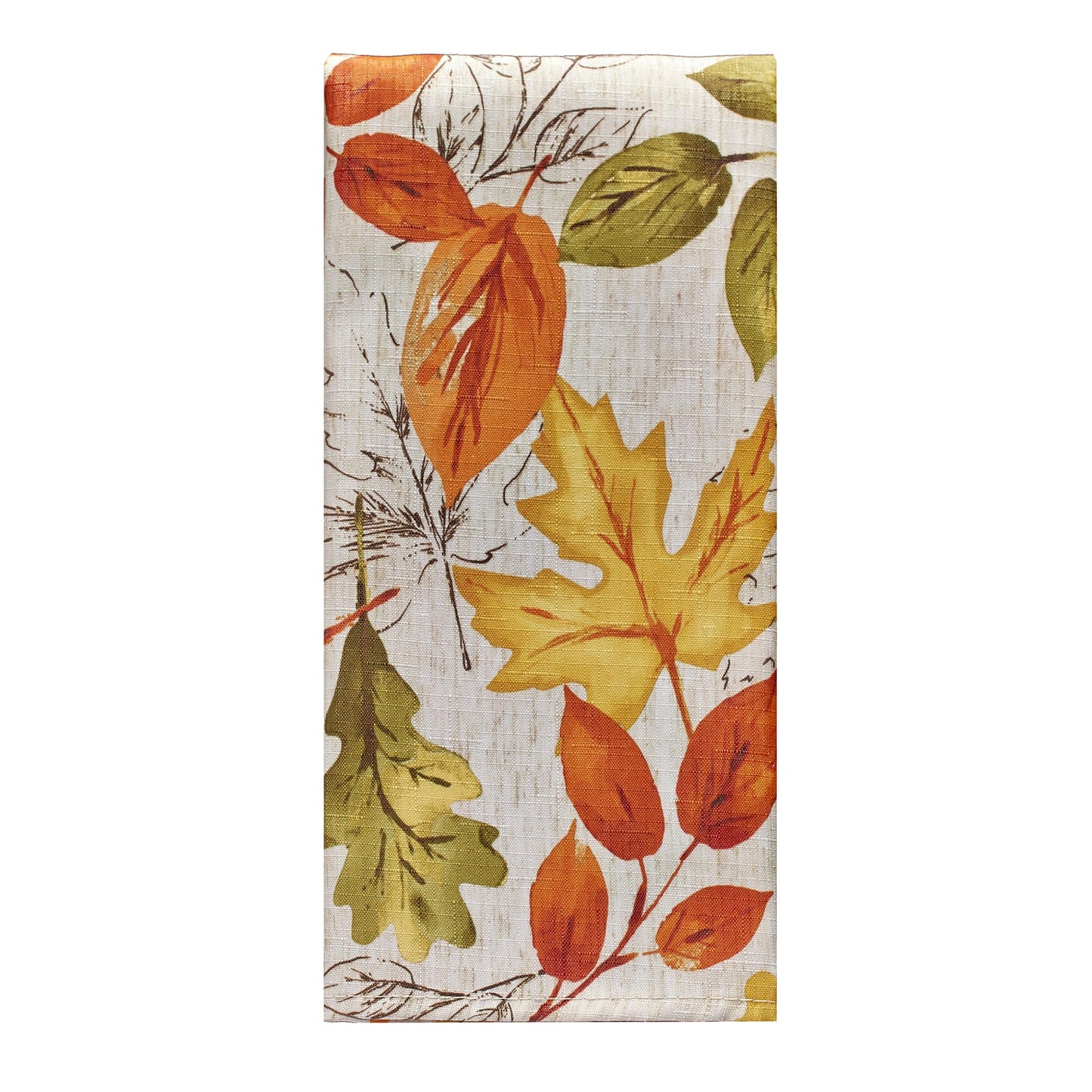 Elrene Home Fashions Autumn Leaves Printed Fall Cloth Dinner Napkins, 17" x 17", Set of 8