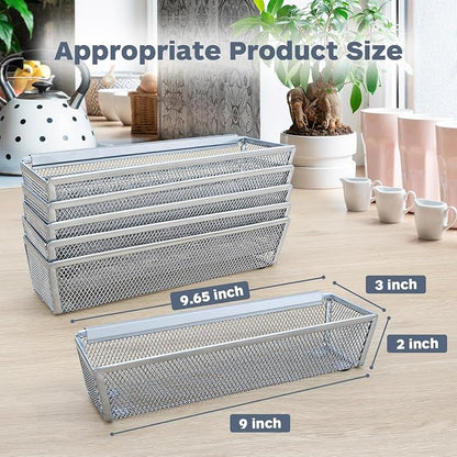 Smgmg Silverware Drawer Organizer, Cutlery Drawer Organizer, 6 Pack Utensil Drawer Organizer, Kitchen Utensils, Flatware Organizer with Interlocking Arm (9.6 * 3 * 2 inch, Grey)
