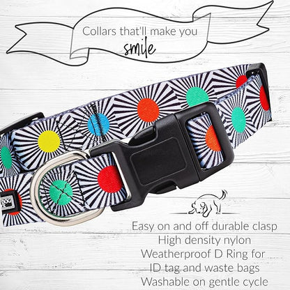 Lucky Love Dog, SOCO Collar - Large, Multicolor, Nylon, Unique Patterns, Adult Dogs, 15-25" Neck Size