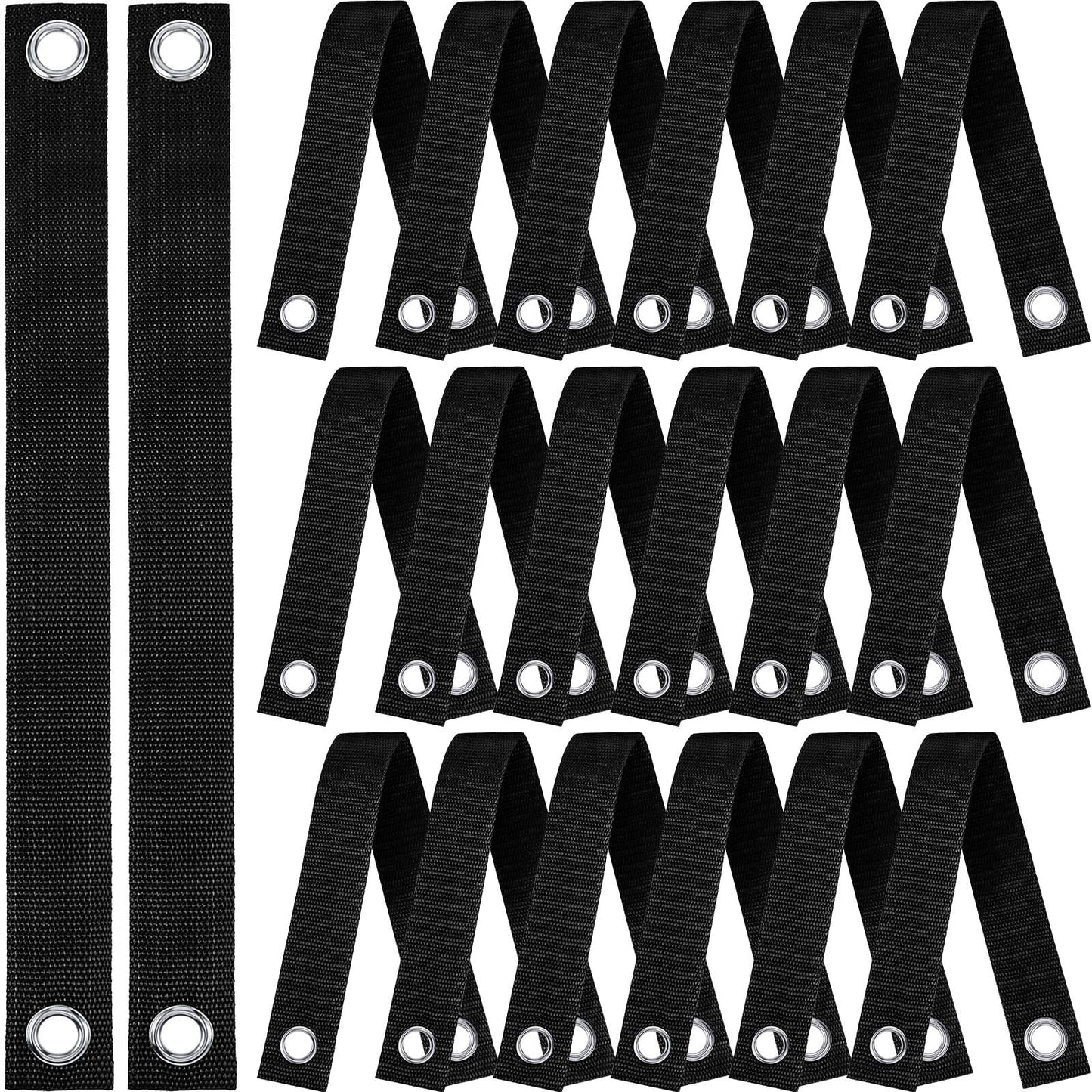 32 Pieces 15.74 Inches Tree Straps for Staking with Grommet Heavy Duty Tree and Plant Supports Stakes for Guying Staking Newly Planted Sapling Straight and Hurricane Protection (Black)