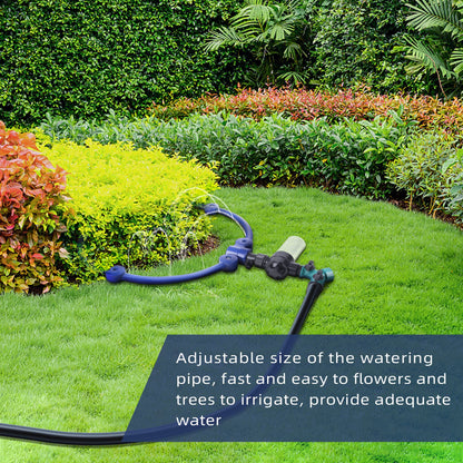 360° Tree Water Sprinkler,Tree Root Watering Tool,Water Ring Sprinkler Irrigation System for Outdoor Plants Raised (Blue)