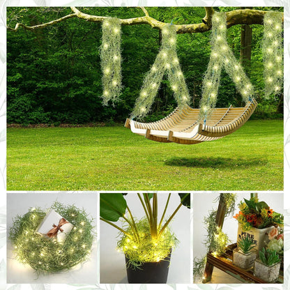 Mudder 3 Packs LED Artificial Hanging Plants, 3.6 ft Fake Hanging Plant, Ivy Vine Fake Leaves Greeny Chain Wall Home Room Garden Wedding Garland Outside Decor (Basket Not Included) (Vines Moss)