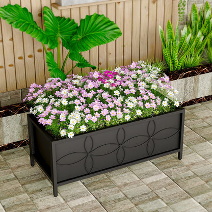 Zhongma Sturdy Raised Garden Bed with Inner Fabric Liners for Vegetables Flower, Planter Box for Backyard Patio Balcony. Inner Size: 33.85x14.17x11 inch