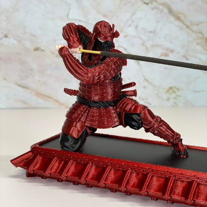 Incense Holder with Storage Box Japanese Samurai Warrior Incense Burner Ash Catcher Asian Spiritual Zen Meditation Gift Traditional Art