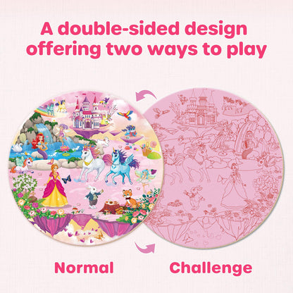 SYNARRY Unicorn Princess Mermaid Fairy Floor Puzzle for Kids Ages 3-5, Large 70 Piece Wooden Puzzle for Kids Ages 4-6, Preschool Toys Gifts for 3 4 5 6 7 8 Years Old Boys Girls Children