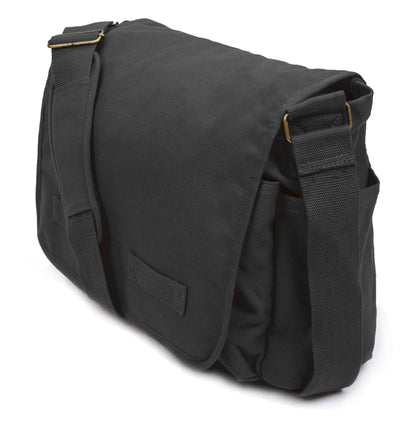 Sweetbriar Classic Messenger Bag - Vintage Canvas Shoulder, Black, Size Large